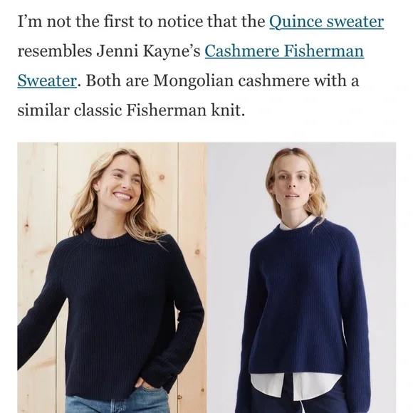 NWOT Quince Mongolian Cashmere Fisherman Crewneck Sweater 100% Cashmere - Small - Picture 2 of 13